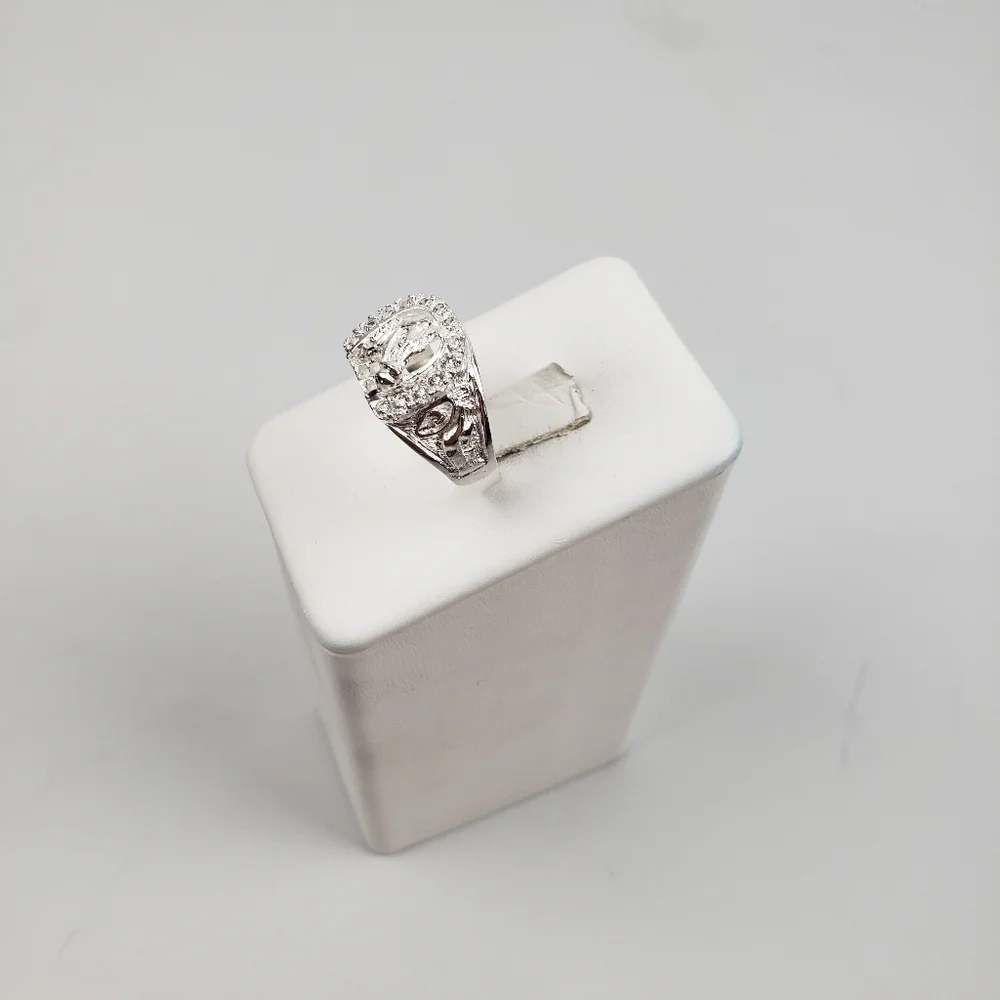 925 sterling silver men's horse with zircon ston Ring size 11.5‎ New - Picture 9 of 16